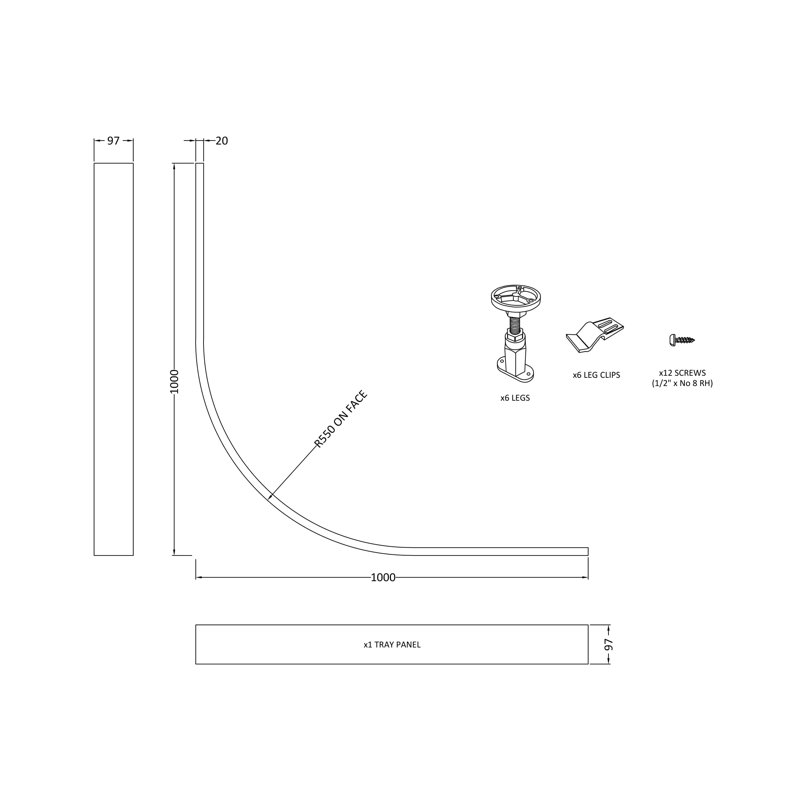 Shower Trays Leg Set with Plinth