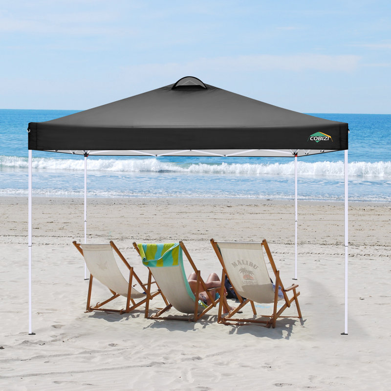 10 Ft. W X 10 Ft. D Steel Pop-Up Waterproof Canopy Tent Ez Outdoor Patio Market Backyard Canopy, Black