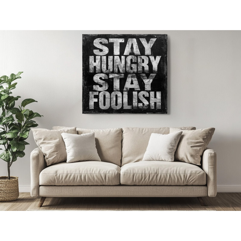 Impression sur toile, impression de texte noir et blanc moderne pour la maison et le bureau, 12 po x 12 po