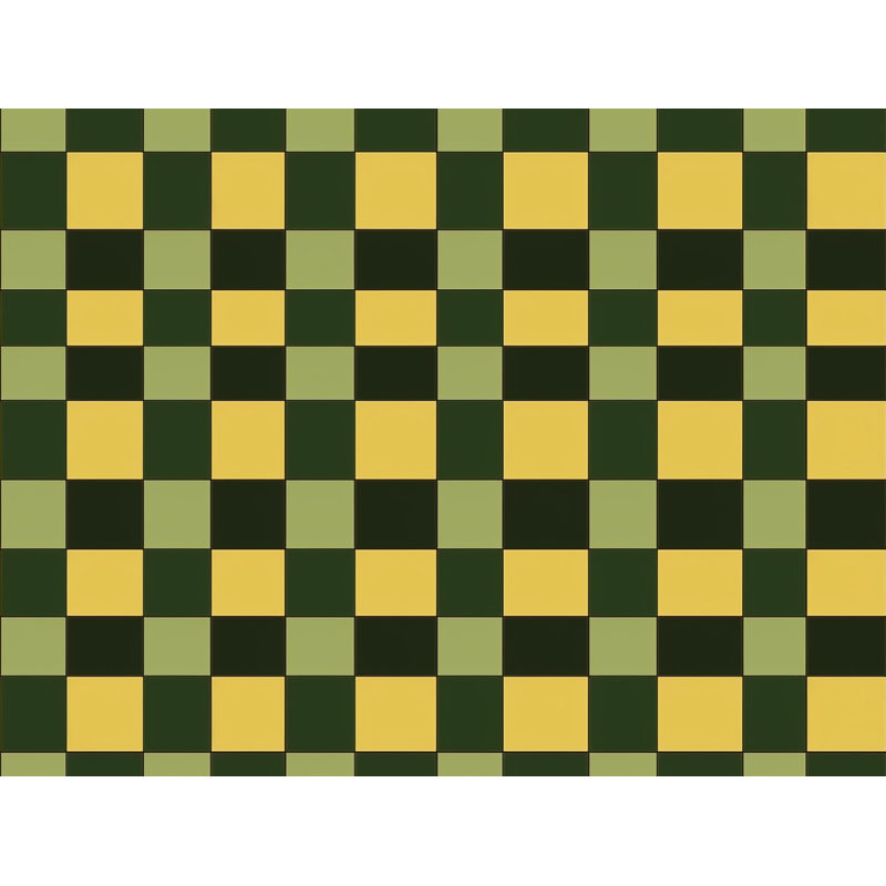 Machine Printed Comforter, Queen Comforter, Green/Yellow Checkered