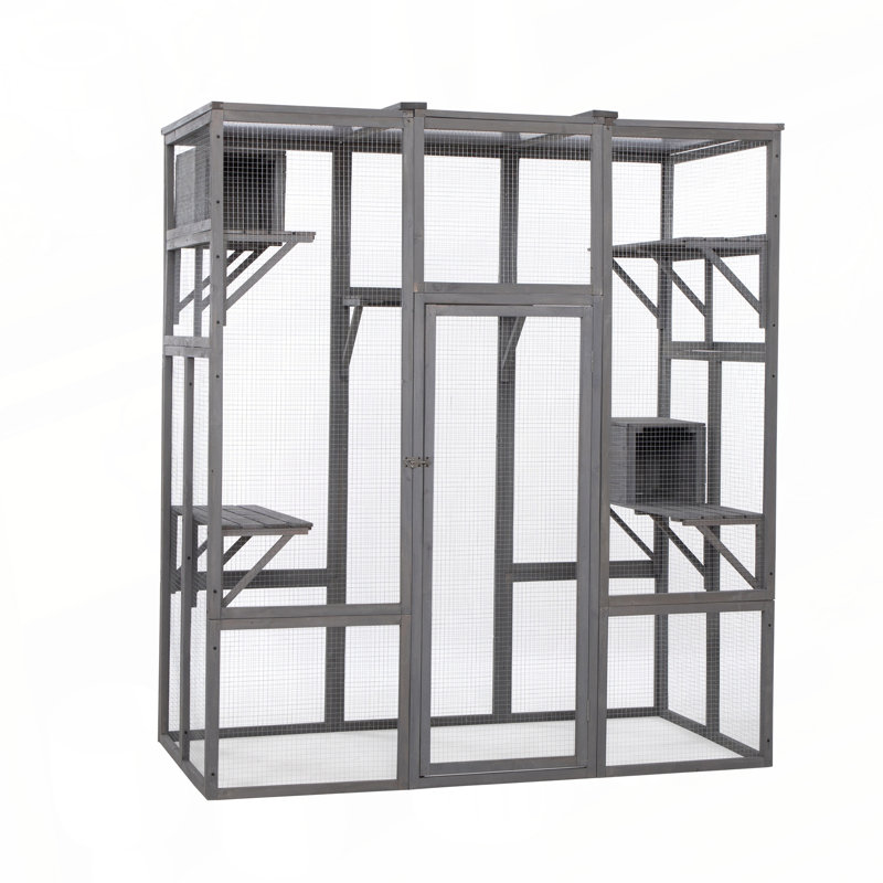 Très grande cage à chat - Gris