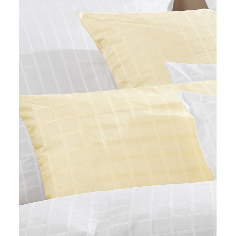 Heidelberg 100% cotton 200 TC Duvet Cover Set, Double - 2 Pillowcases (80 x 80 cm), Light yellow