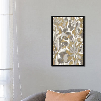 «Painted Tropical Screen I Grey Gold» par Silvia Vassileva, impression sur toile
