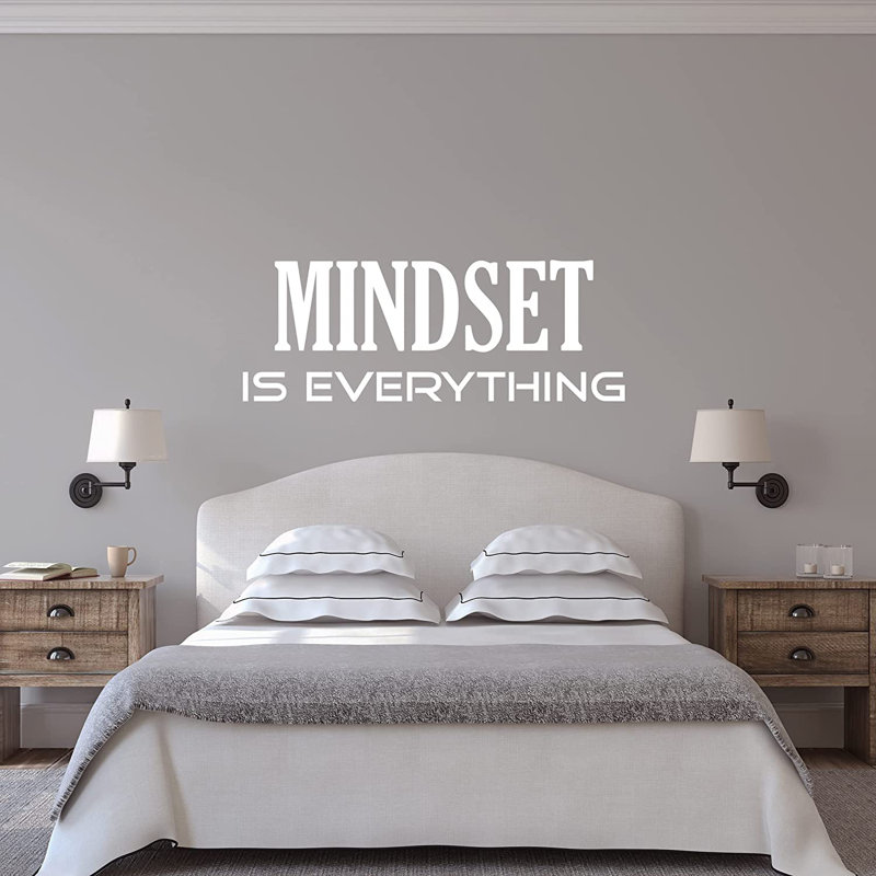 Adhésif décoratif Mindset is Everything, H 12 po x l 32 po, Blanc