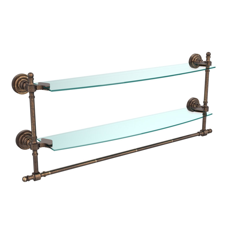 Godinez 2 Piece Tiered Shelf with Towel Bar, 22", Venetian Bronze