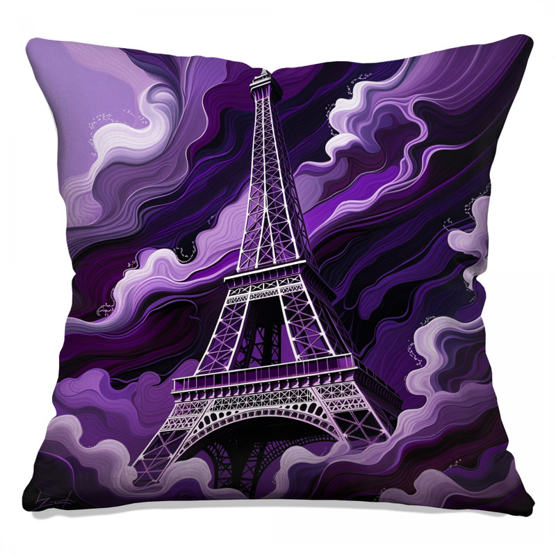 Coussin Tour Eiffel, coussins double face Architecture, 14 X 14 pouces