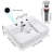 Aquaterior 20" x 16.75'' White Ceramic Rectangular Bathroom Sink Porcelain 3 Hole Above Counter with Pop-up Drain