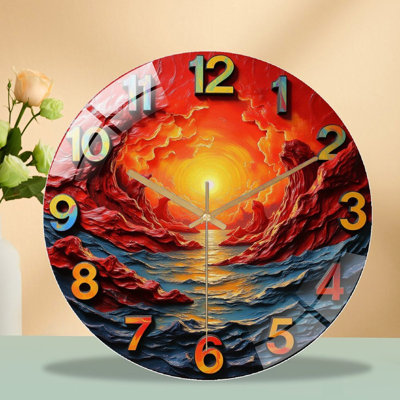 Horloge murale coucher de soleil - Horloge murale 12 po