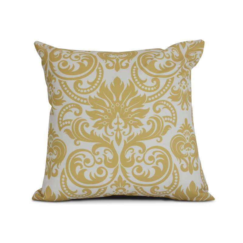 Housse et insert de coussin floral, 20 po x 20 po, Doré / Blanc