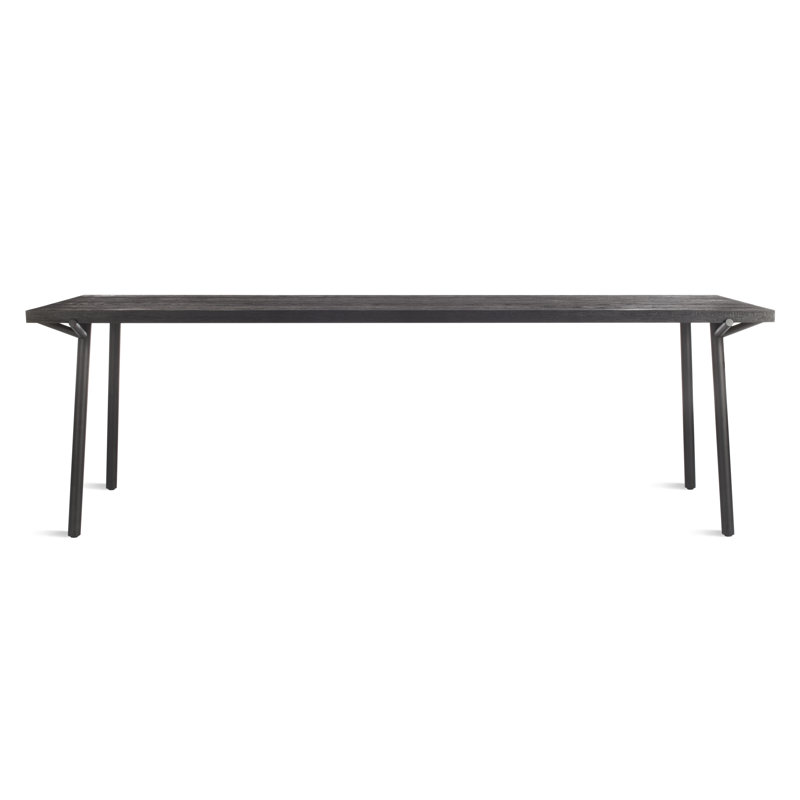 Branch Solid Oak Dining Table, 33" W x 91" L, Black, Black Oak