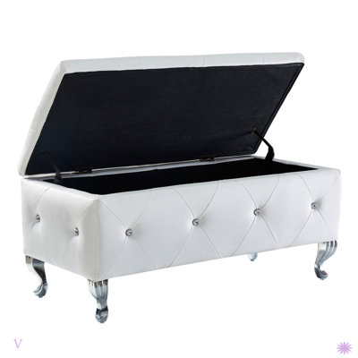 Upholstered Storage Ottoman Bench