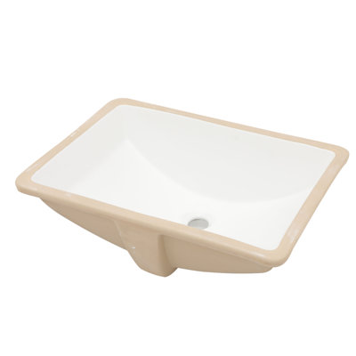 Lavabo de salle de bain rectangulaire encastré en céramique avec trop-plein 21,5 "x 15" - Style classique moderne, teint, pour divers espaces Apparence élégante, différents espaces