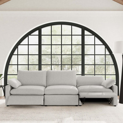 Modern Power Reclining Sofa with Plush Down-Fill Comfort