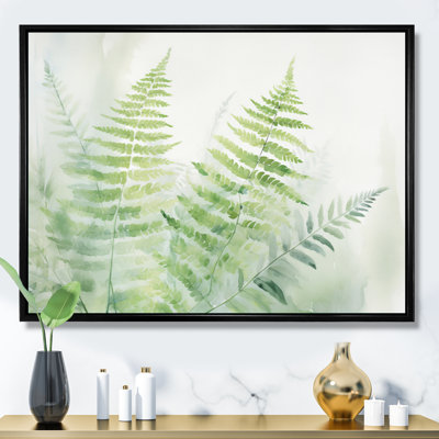 " Green White Serene Ferns IV "