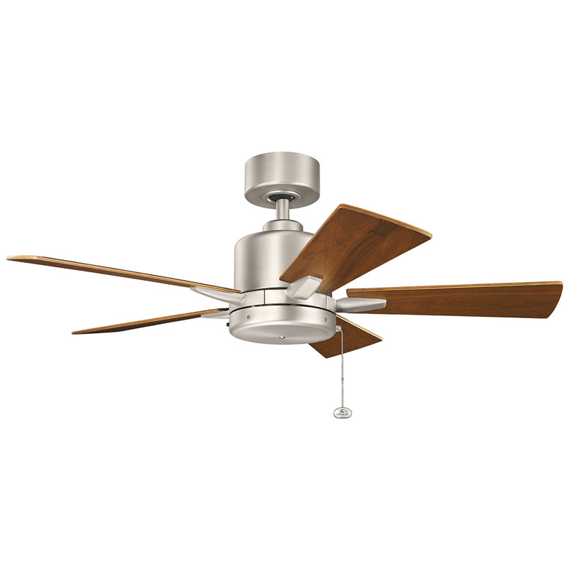 Bowen 42'' Ceiling Fan, Brushed Nickel with Walnut Blades