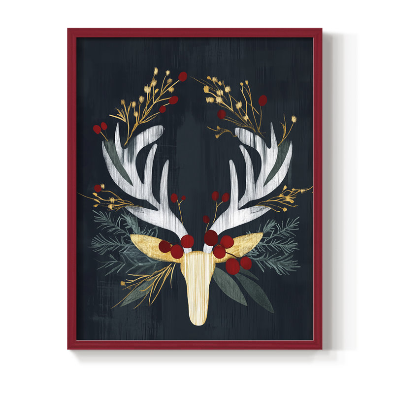 Reproduction encadrée - bois massif, H 21 po x l 17 po, Rouge