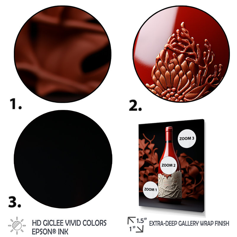 Rouge sangria esprit vin - art mural vin, Cadre doré simple, H 32 po x l 24 po x P 1 po