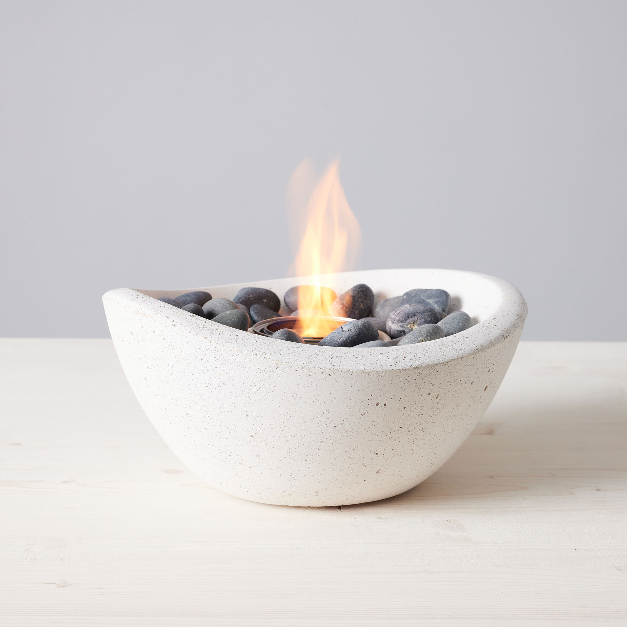 TerraFlame Wave Concrete Table Top Gel Fuel Fire Bowl Indoor and