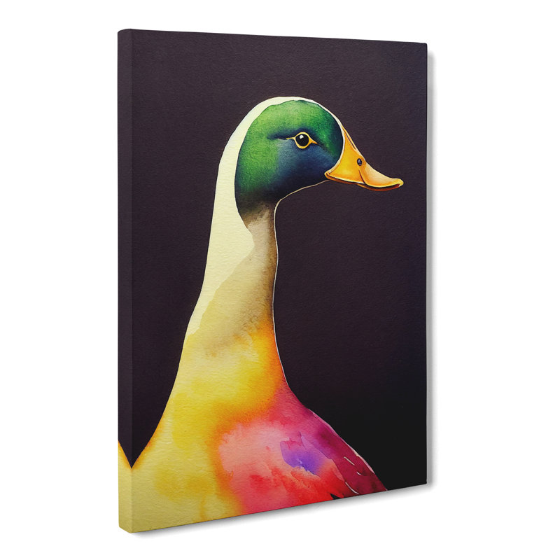 Watercolour Duck Vol.4 - Wrapped Canvas, 76cm H x 50cm W x 3cm D