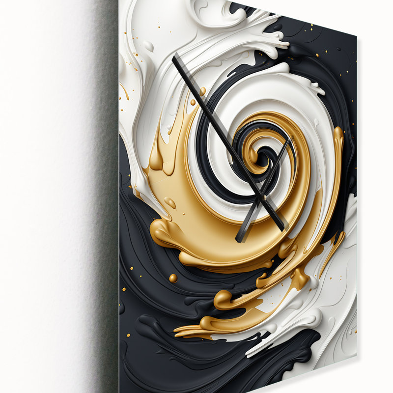 Horloge murale à spirale abstraite liquide, H 32 po x l 16 po x P 1 po
