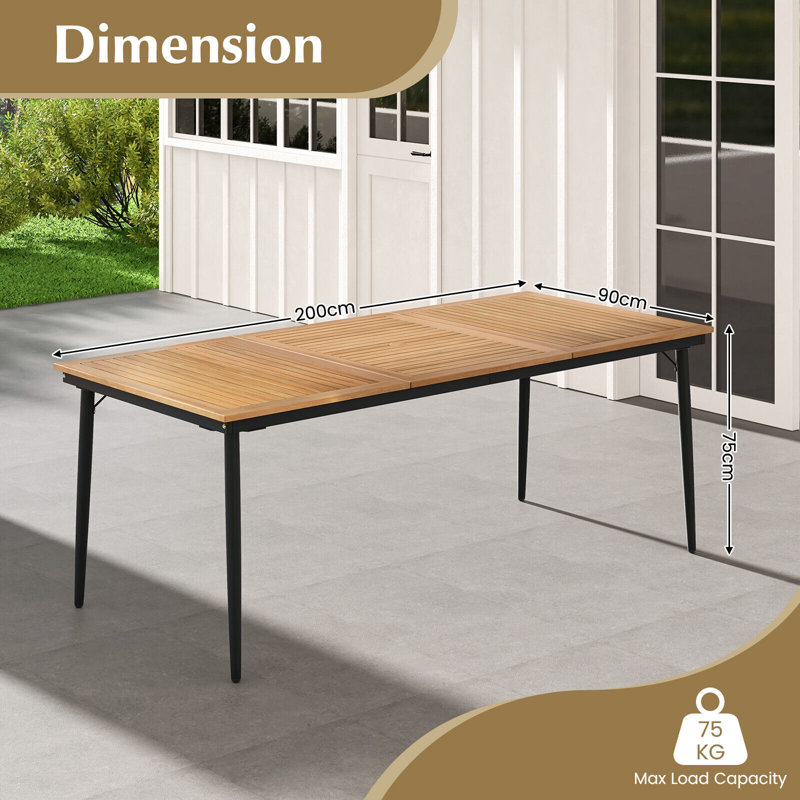 Rectangular 8 - Person 200Cm L Outdoor Dining Table
