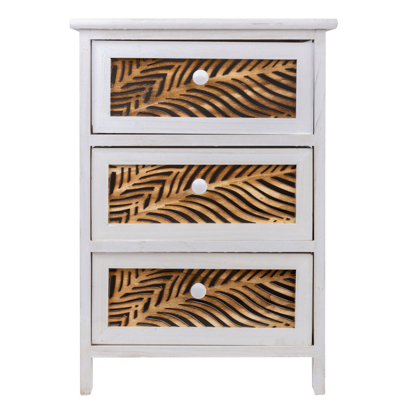 Alexan 40cm W Solid Wood Bedside Table, White