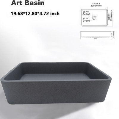 Schnappi 13 " Concrete Square Bathroom Sink