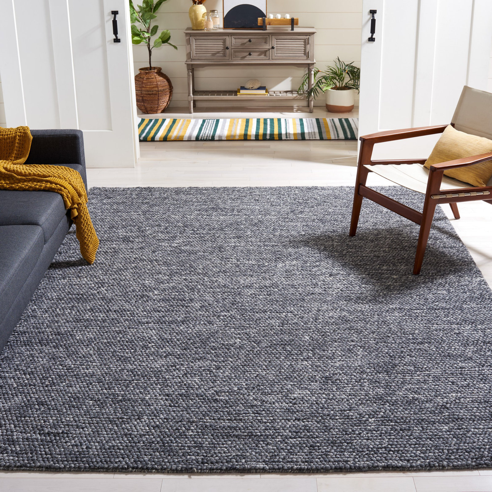 Elle Dark Gray Hand-Woven Rug, Rectangle 8' x 10'