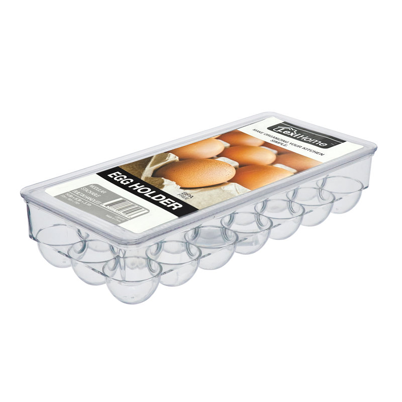 Pantry Partners Premium Acrylic Egg Organizer with Lid - Holds 21 Eggs