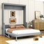 Queen Size Murphy Bed with Convertible Shelf and Headboard-2035311585
