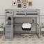 Lit mezzanine simple avec bureau et tablettes-290900513