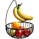 Fruit Bowl With Banana Holder, Bronze