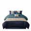 Ensemble d'édredon brodé 7 pièces bleu marine-127671392-127671394