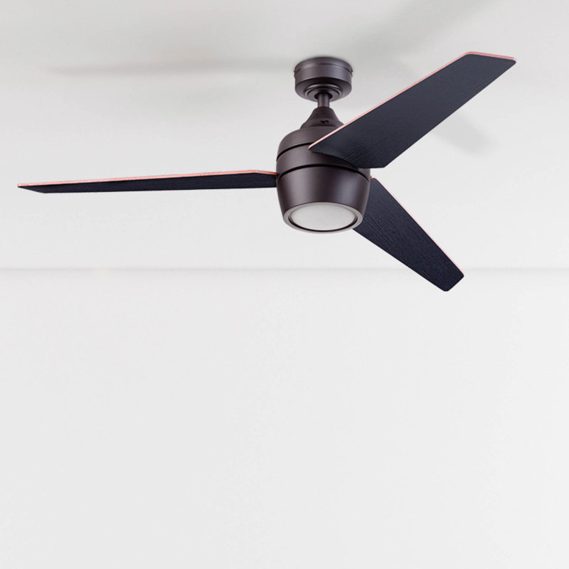 Eamon 52'' Ceiling Fan with LED Lights and Remote Control, Espresso Bean with Chocolate Maple
