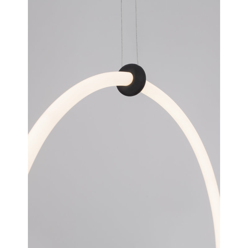 1 - Light Black LED Single Pendant, 120cm H x 59.5cm W x 21cm D