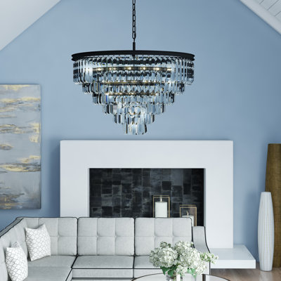 Yazmin Crystal Dimmable Tiered Chandelier 