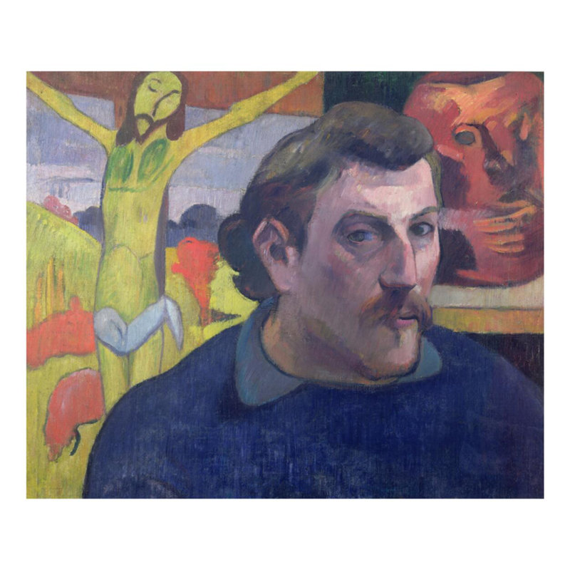 Autoportrait avec le Christ jaune par Paul Gauguin - Impression giclée, H 32 po x l 40 po