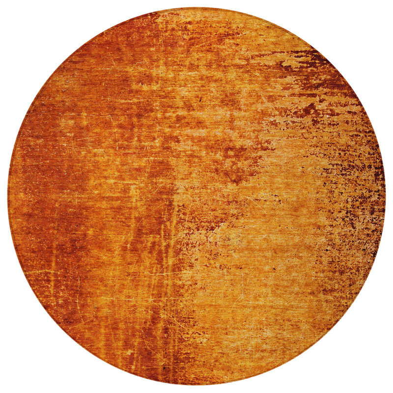 Tapis extérieur rond lavable et antidérapant rond 8 'orange