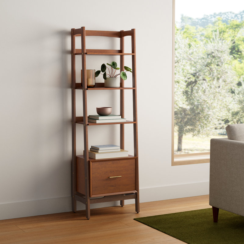 Stiles Etagere Storage Bookcase, 70" H x 22" W x 15" D, Mahogany