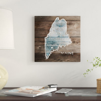« maine rustique map », impression sur toile