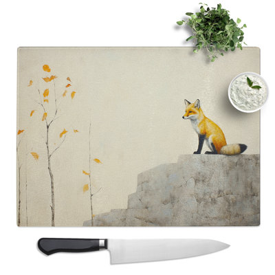 Fox Minimalism  Glass Chopping Board