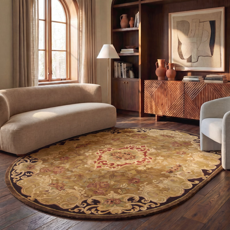 Alger Hand Tufted Wool Oriental Rug, Oval 7'6" x 9'6" 