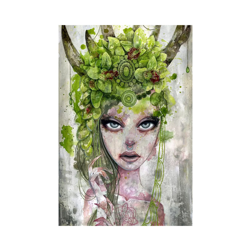 Summer's Crown by Megan Majewski - Wrapped Canvas Painting, 20.32 cm H x 30.48 cm W