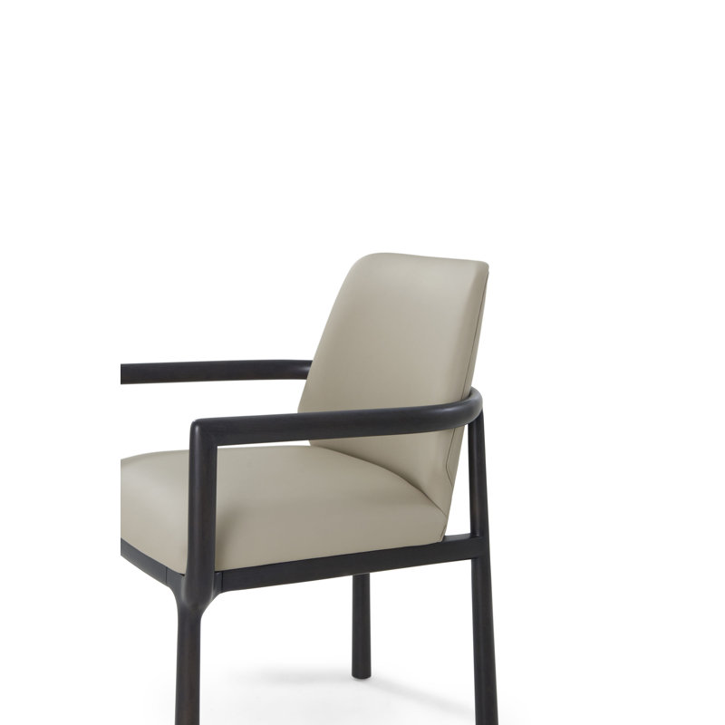 Kesden Leather Arm Chair, Silent Black