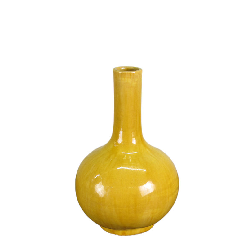 Asian Classic Handmade Table Vase, Yellow