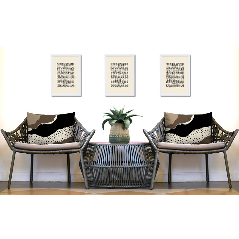 Willow Abstract Outdoor Reversible Throw Pillow, Beige/Off White/Black