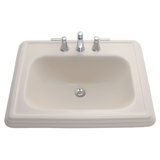 Promenade® Vitreous China Rectangular Drop-in Bathroom Sink with Overflow