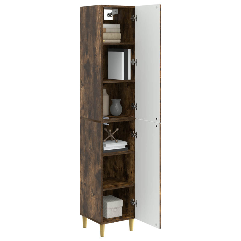 2 -Door 4 Storage Cabinet, Smoked Oak