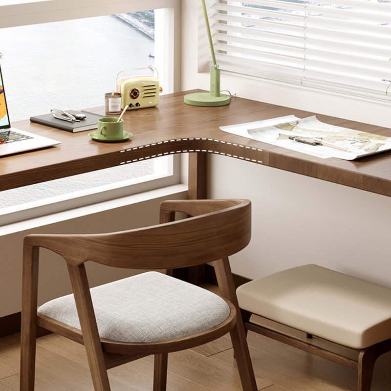 Bureau en bois massif en forme de L, H 29,53 po x l 78,74 po x P 55,12 po