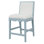 Square Back Counter Stool with Decorative Apron with Performance White Linen Upholstery